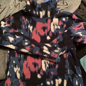 Multicolored northface fleece cowl neck sweater